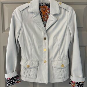 Tory Burch Cream Blazer with Gold Buttons